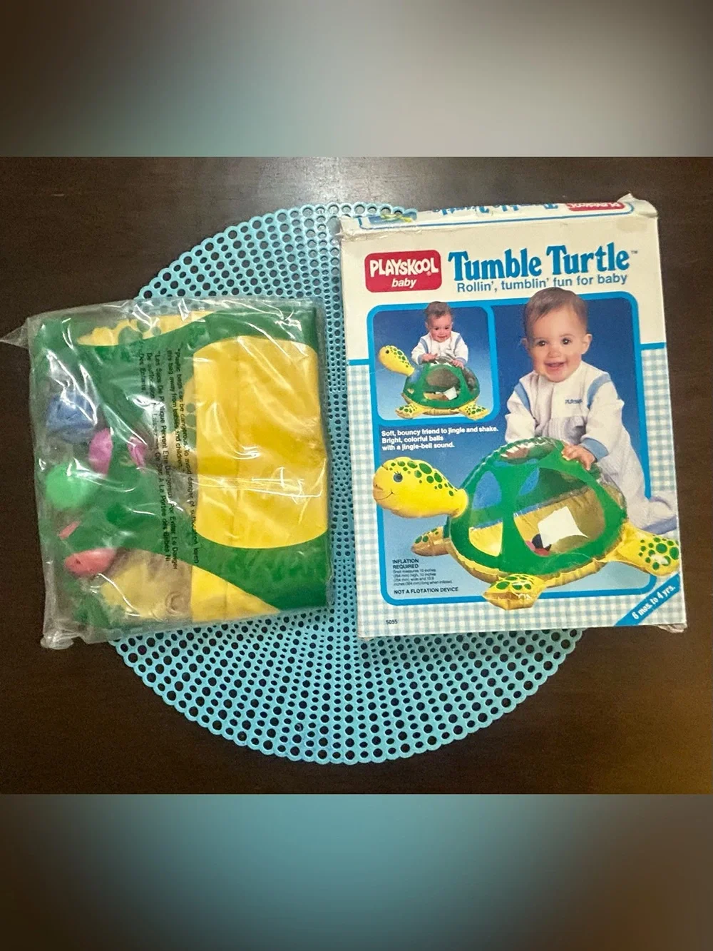 Vintage Playskool Baby Tumble Turtle Inflatable 1986 6mo-4yrs